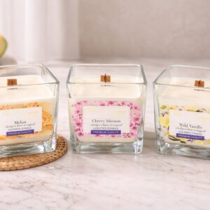 Свічка ароматна в склі Квадрат 10х10х10 см