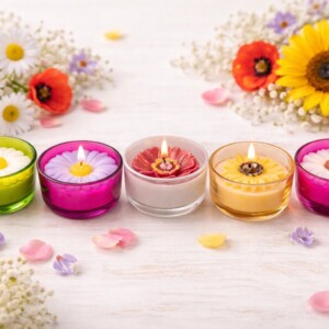 Свічка ароматна в склі 80х40 Flowers mix (75 г) арт.70006