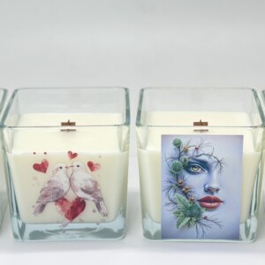 Свічка в склі ароматна, квадрат 100*100мм