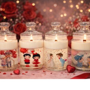 Свічка в склі до дня св. Валентина
