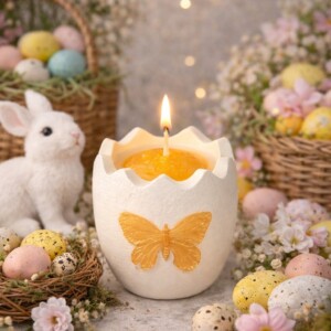 Свічка в гіпсовому кашпо Великоднє
