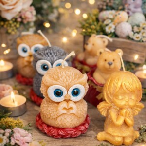 Свічка декоративна Сова з серцем