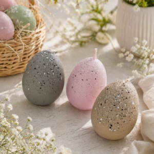 Свічка декоративна Яйце в крапку (4 шт/уп)